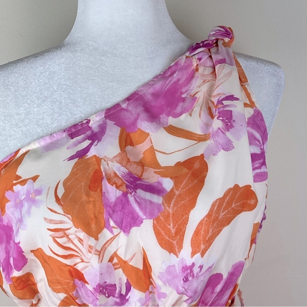 House Of Sienna | Feminine Tropical Vacation One Shoulder Shorts Romper | 8 - Picture 2 of 11